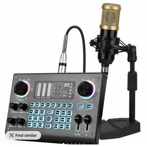 Hosabely C100 Soundcard Set with 1-Click Noise Removal, 8 Voice Modes, USB-C & L